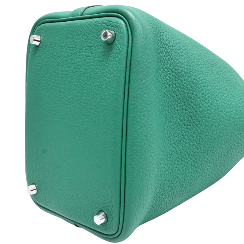絲絨綠 Togo牛皮 Picotin Lock 18 手提包 Y刻 銀扣【HERMES 愛馬仕】 H056289CK-10