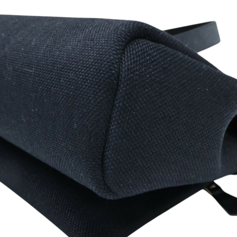 黑色 牛皮/帆布 Herbag Zip 20 Mini 肩背包 W刻 金釦【HERMES 愛馬仕】-11