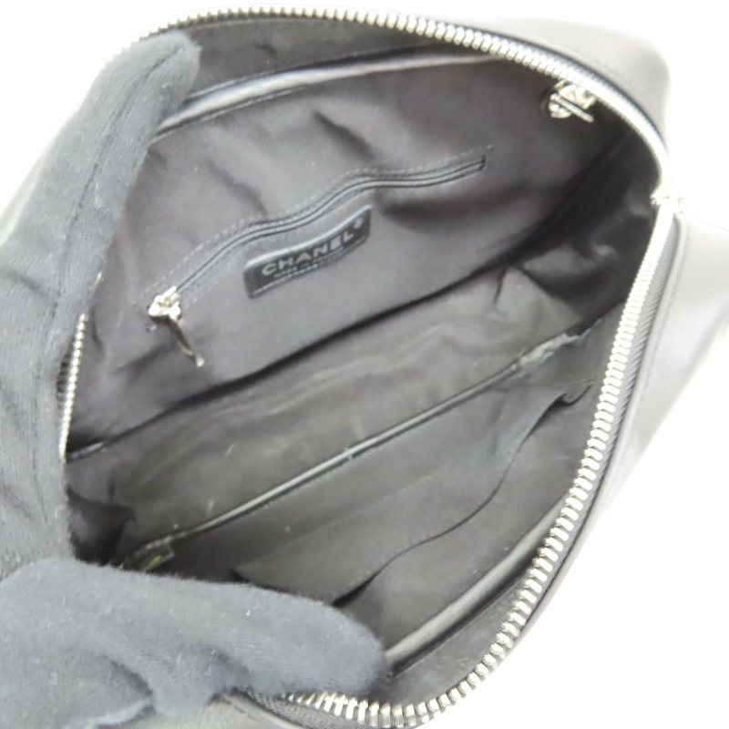 黑色 牛皮 肩背包 銀釦【CHANEL 香奈兒】 A57617-4