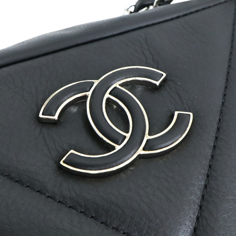 黑色 牛皮 肩背包 銀釦【CHANEL 香奈兒】 A57617-9