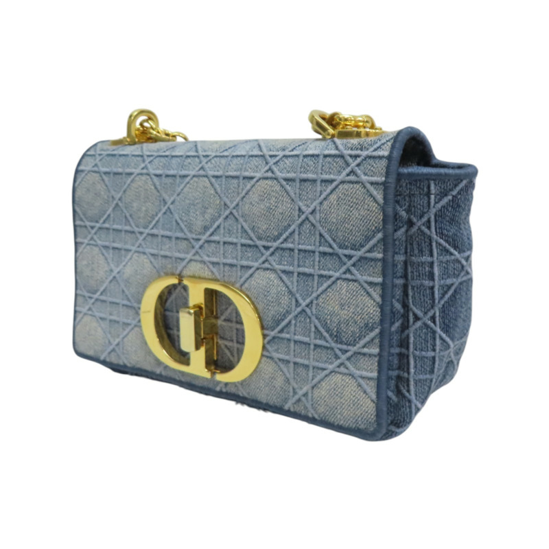 藍色 單寧布 Caro Small 肩背包【Dior 迪奧】-2