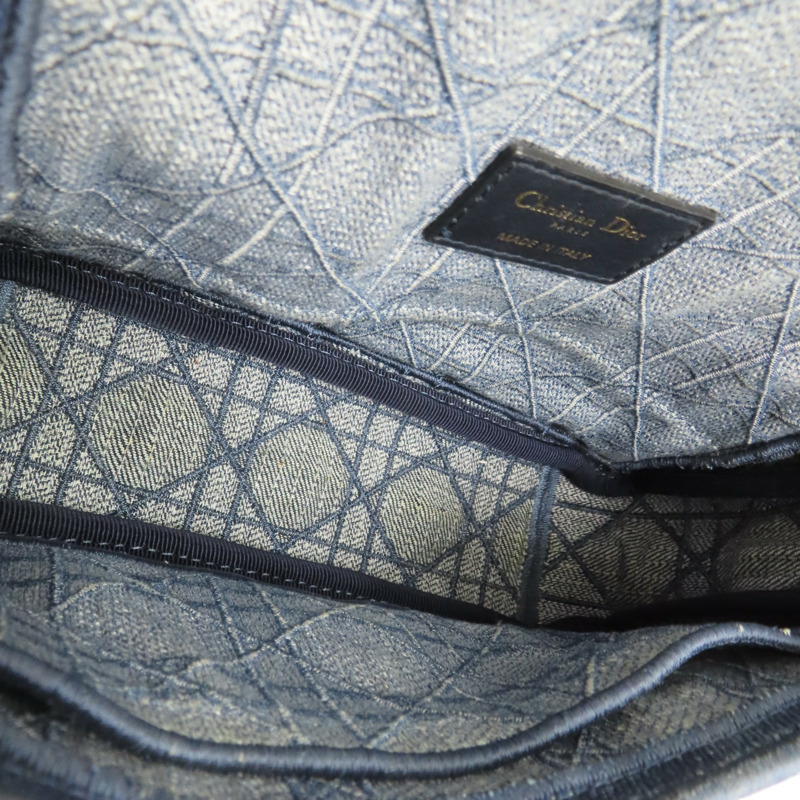 藍色 單寧布 Caro Small 肩背包【Dior 迪奧】-4