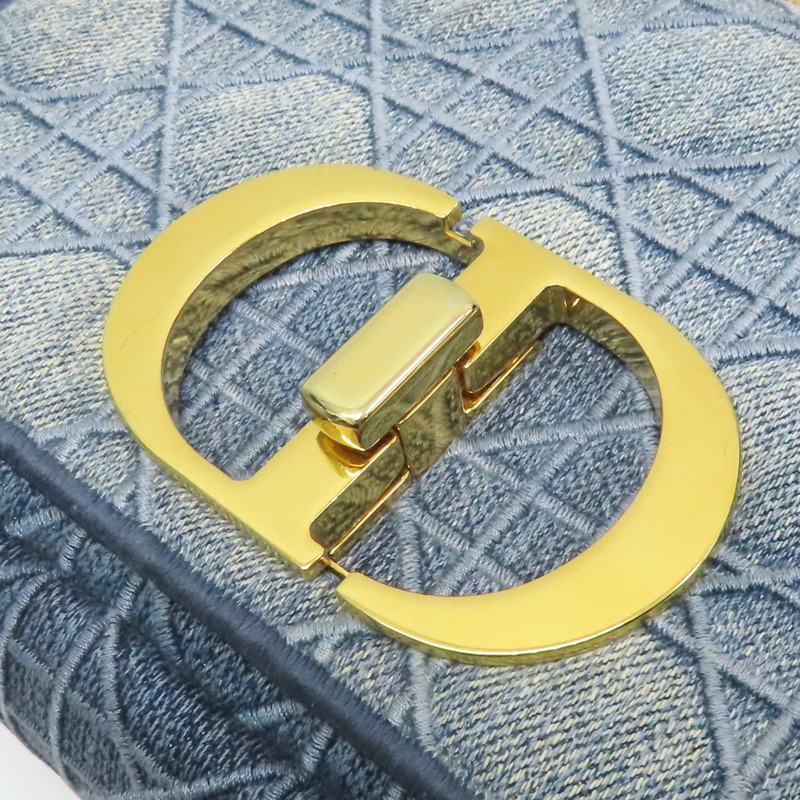 藍色 單寧布 Caro Small 肩背包【Dior 迪奧】-8