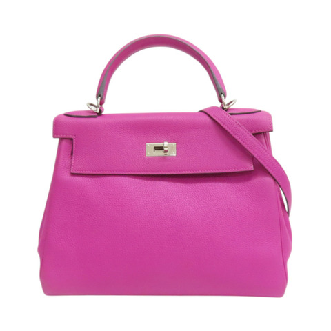 玉蘭粉 TOGO牛皮 Kelly 28 A刻 銀釦 兩用包【HERMES 愛馬仕】