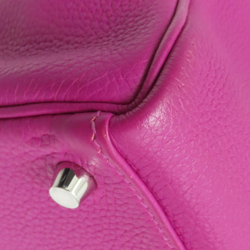 玉蘭粉 TOGO牛皮 Kelly 28 A刻 銀釦 兩用包【HERMES 愛馬仕】-13