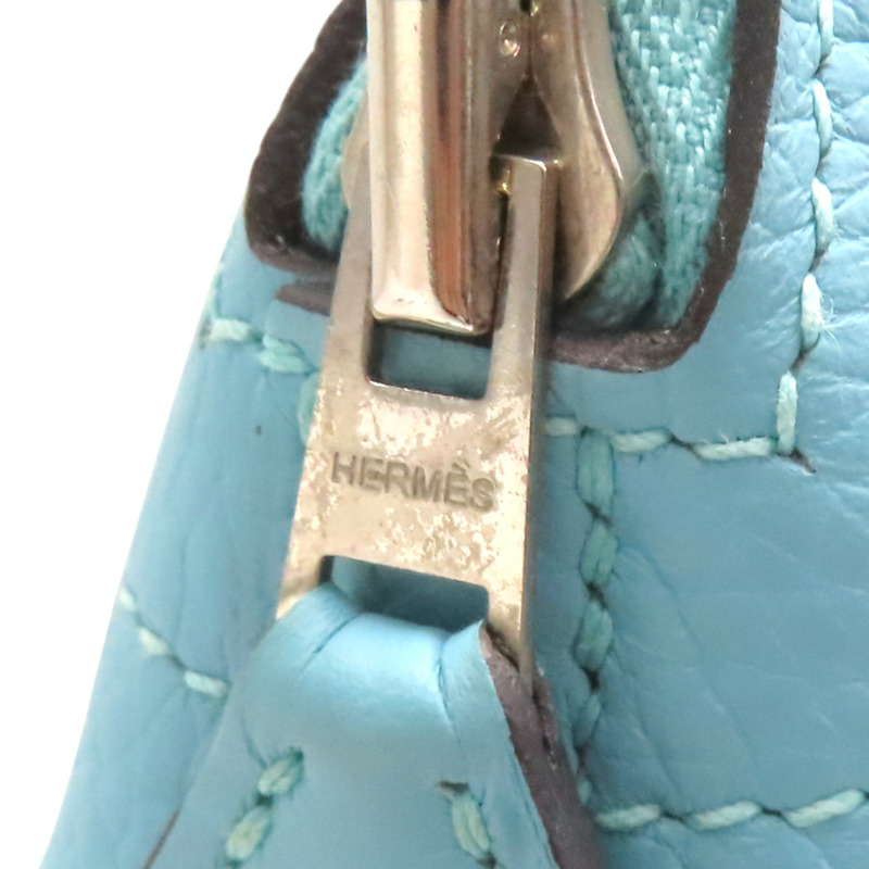 聖西爾藍 TOGO牛皮 Bolide 31 兩用包 T刻 銀釦【HERMES 愛馬仕】-8