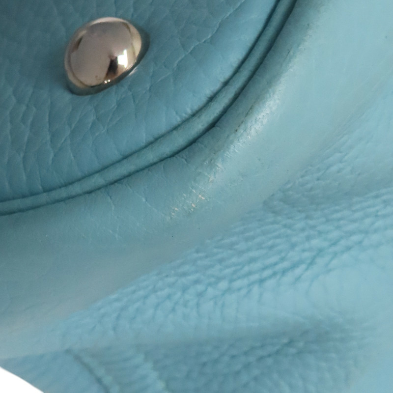 聖西爾藍 TOGO牛皮 Bolide 31 兩用包 T刻 銀釦【HERMES 愛馬仕】-12