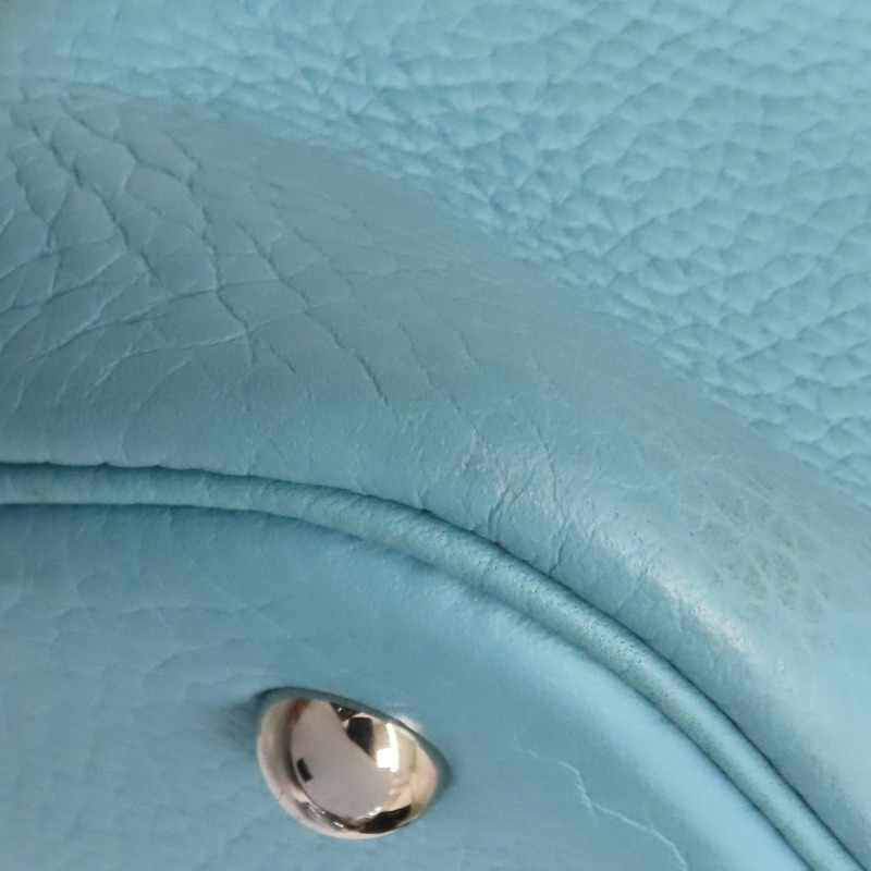 聖西爾藍 TOGO牛皮 Bolide 31 兩用包 T刻 銀釦【HERMES 愛馬仕】-13