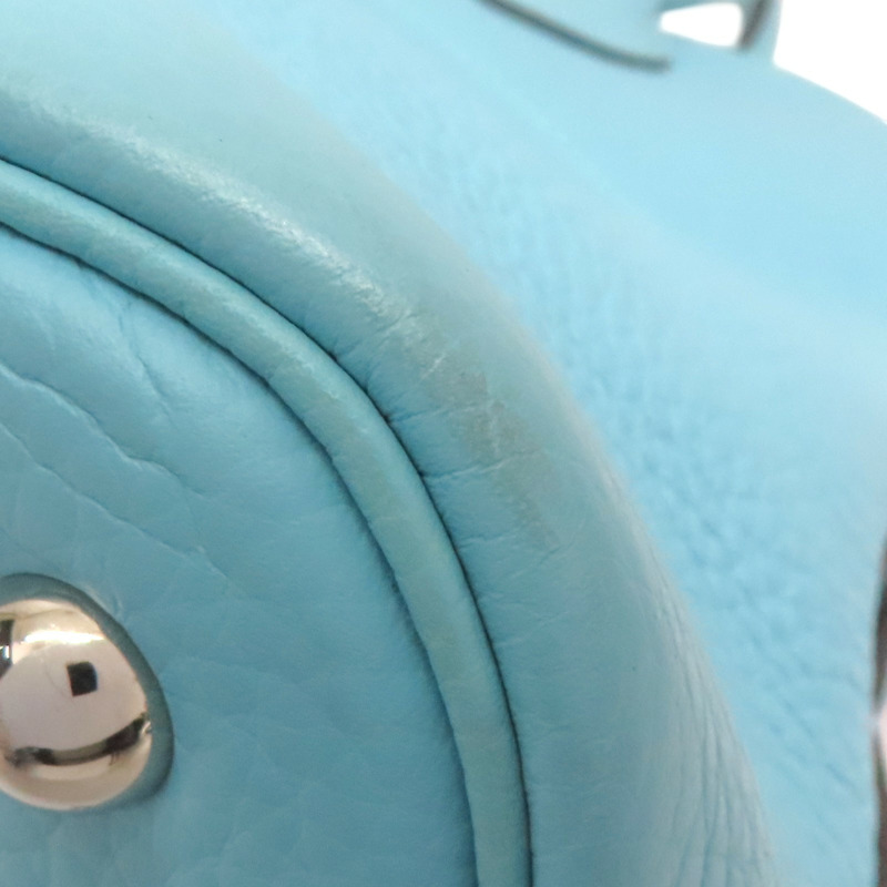 聖西爾藍 TOGO牛皮 Bolide 31 兩用包 T刻 銀釦【HERMES 愛馬仕】-14