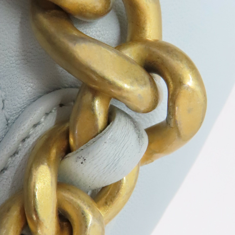 藍色 菱格紋 羊皮 Chanel 19 肩背包 金釦【CHANEL 香奈兒】 AS1160-17