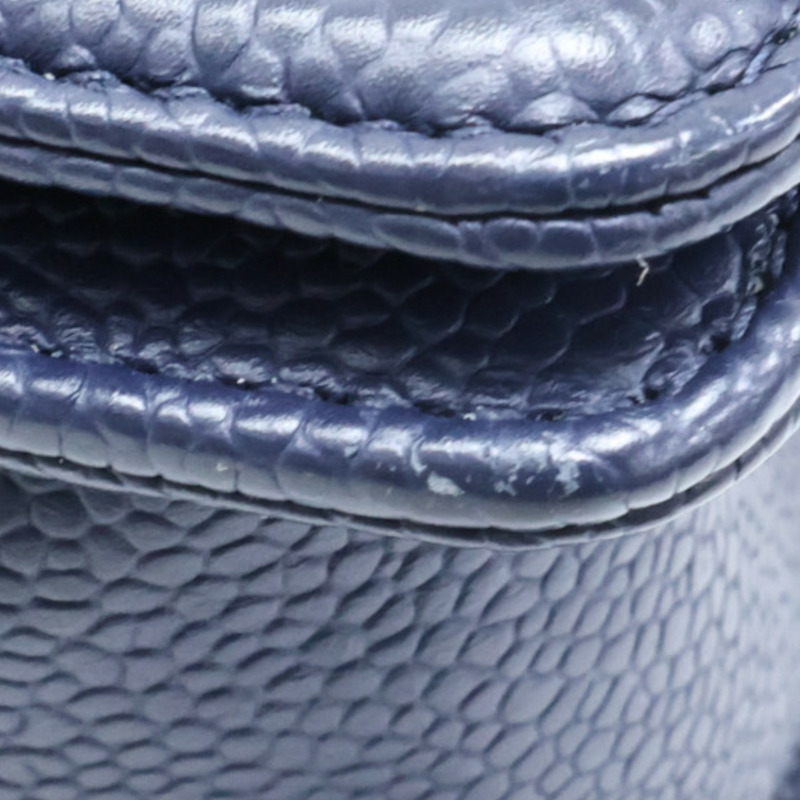 藍色 山型壓紋 牛皮 Boy 20 鍊帶 肩背包 銀釦【CHANEL 香奈兒】 A67085-11