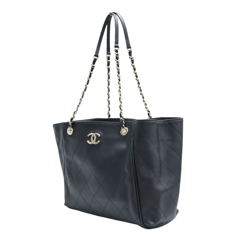 黑色 牛皮 鍊帶 肩背包 金扣【CHANEL 香奈兒】-2