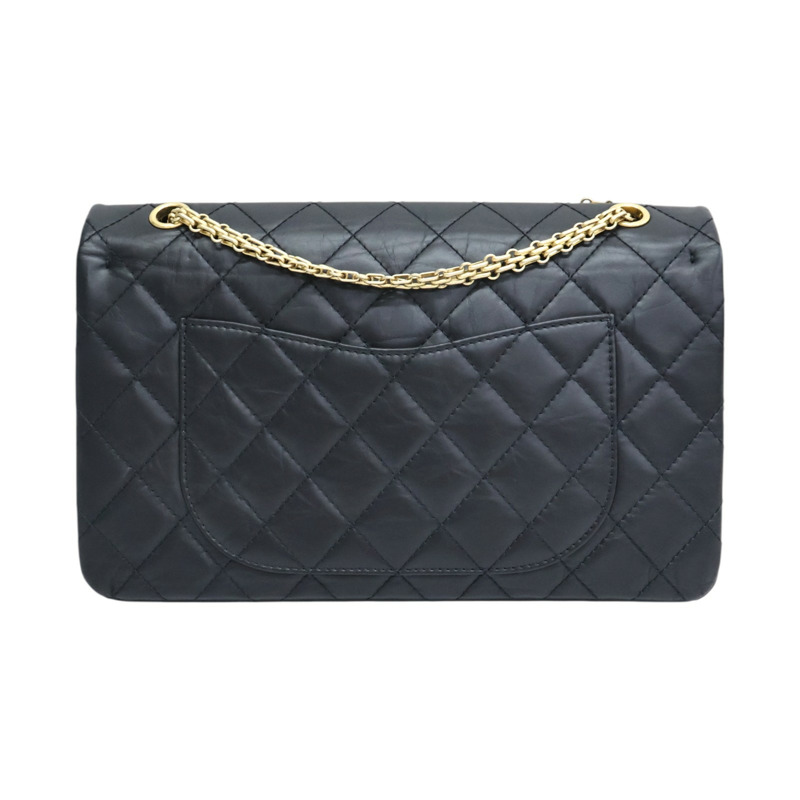 黑色 菱格紋 牛皮 2.55 鍊帶 肩背包 金扣【CHANEL 香奈兒】 A37590-1
