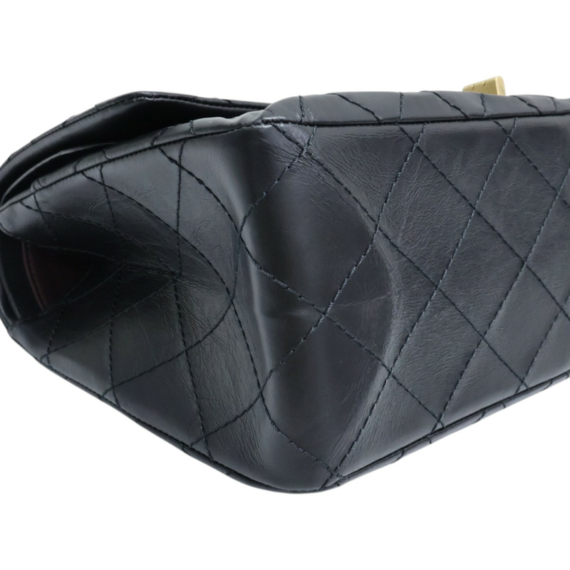黑色 菱格紋 牛皮 2.55 鍊帶 肩背包 金扣【CHANEL 香奈兒】 A37590-13