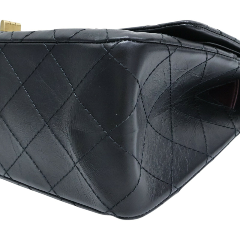 黑色 菱格紋 牛皮 2.55 鍊帶 肩背包 金扣【CHANEL 香奈兒】 A37590-14