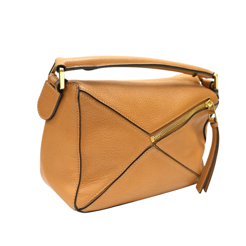 棕色 牛皮 Puzzle Small 肩背包【LOEWE 羅威】 A510S21-1