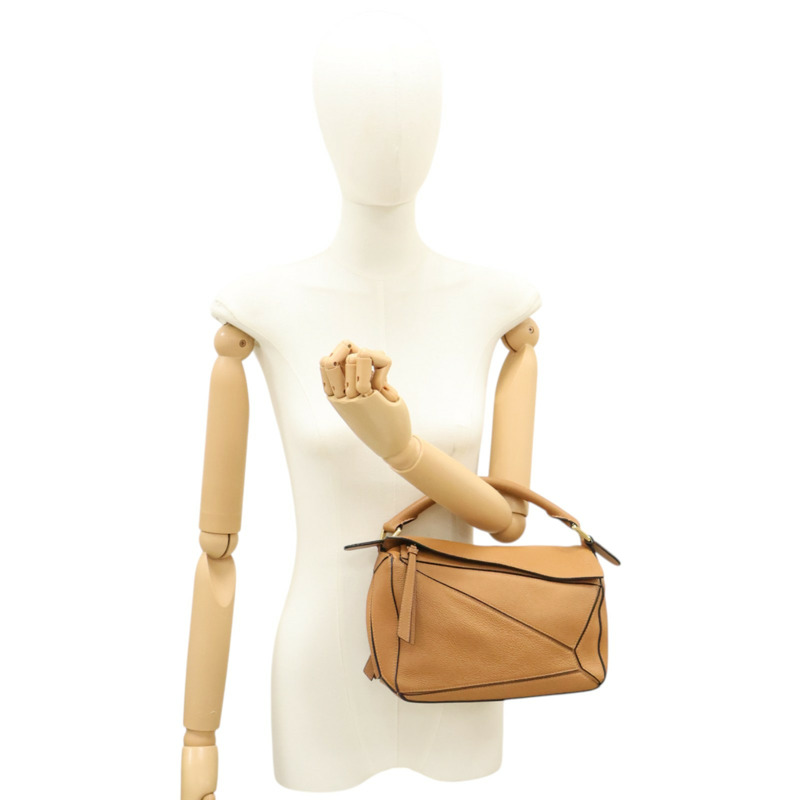 棕色 牛皮 Puzzle Small 肩背包【LOEWE 羅威】 A510S21-10
