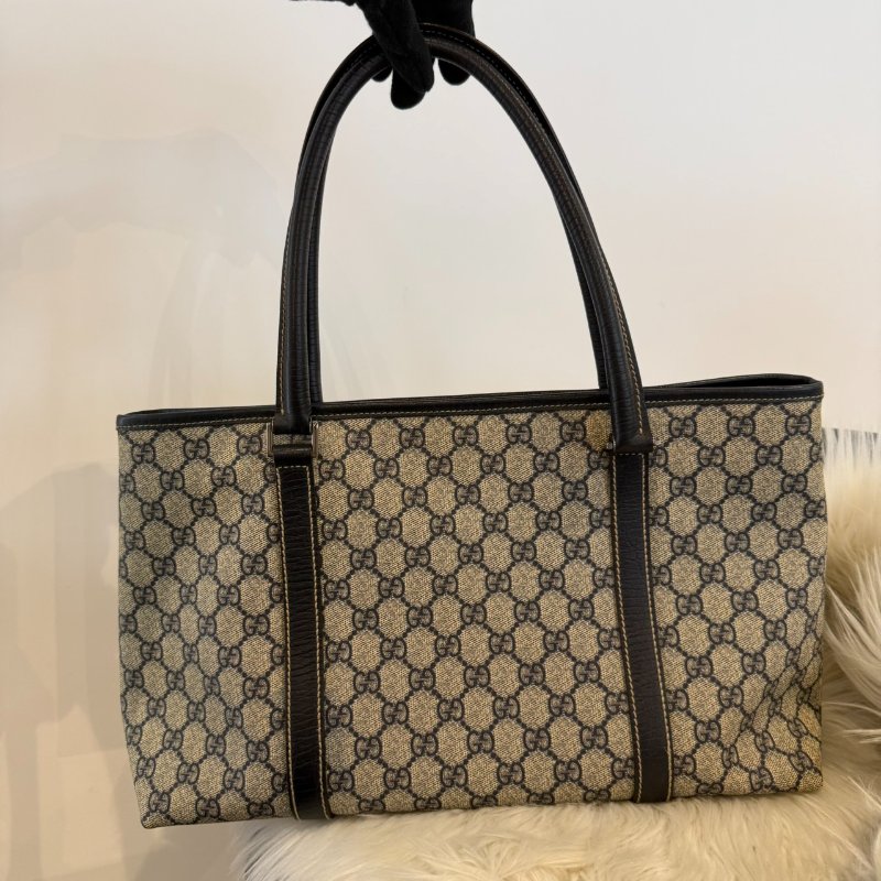GUCCI 黑色老花托特包-2
