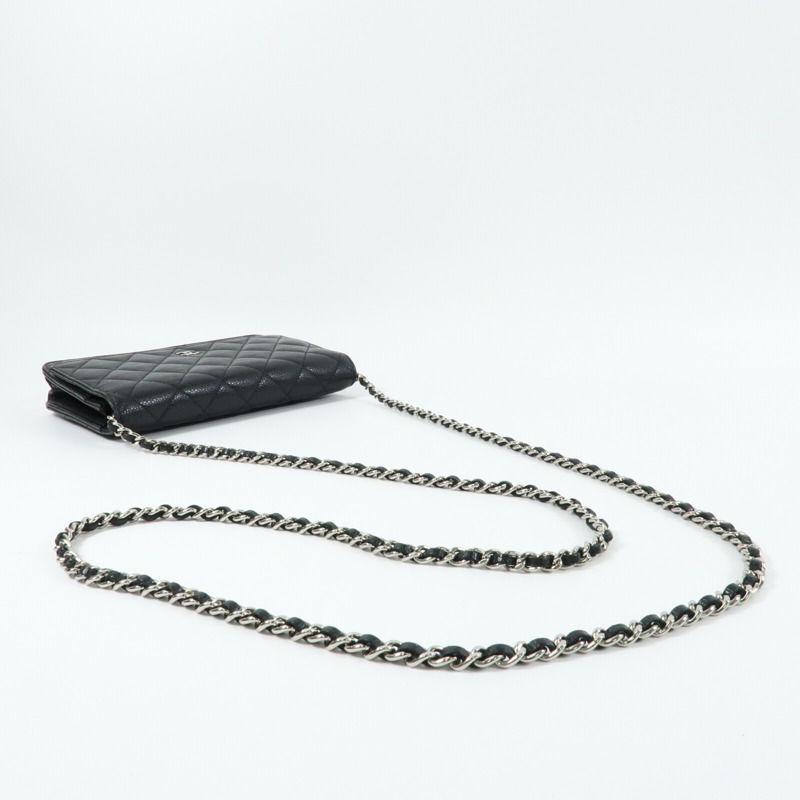 CHANEL 牛皮皮革Wallet On Chain鏈帶肩背袋-10