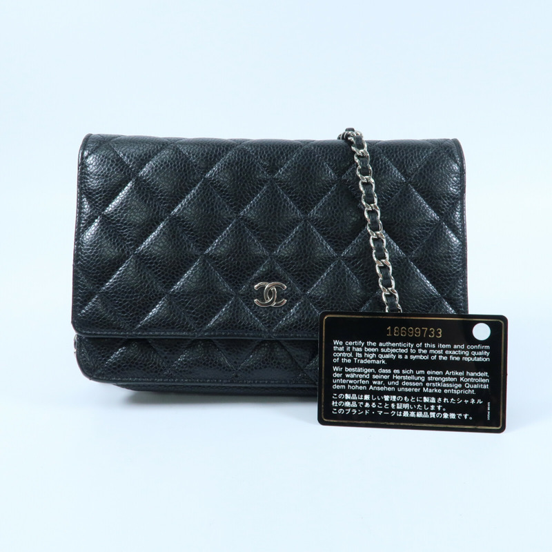 CHANEL 牛皮皮革Wallet On Chain鏈帶肩背袋-12