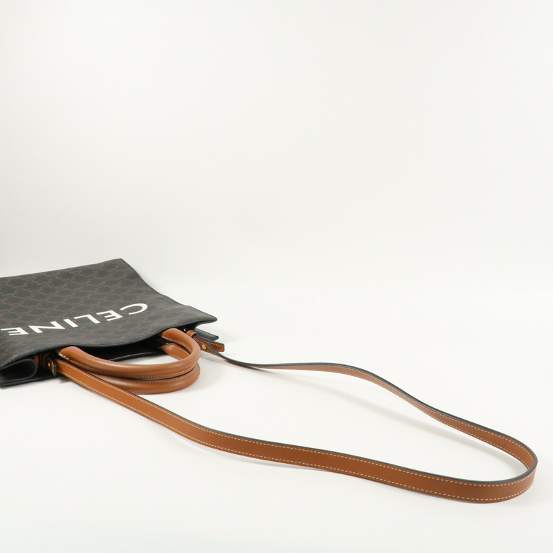 CELINE 塗層帆布Triomphe Cabas Vertical手挽肩背兩用袋-8