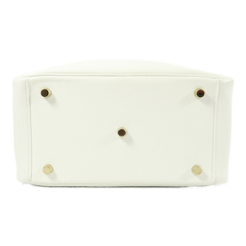 HERMES Evercolor皮革Lindy 26手挽肩背兩用袋Blanc-3