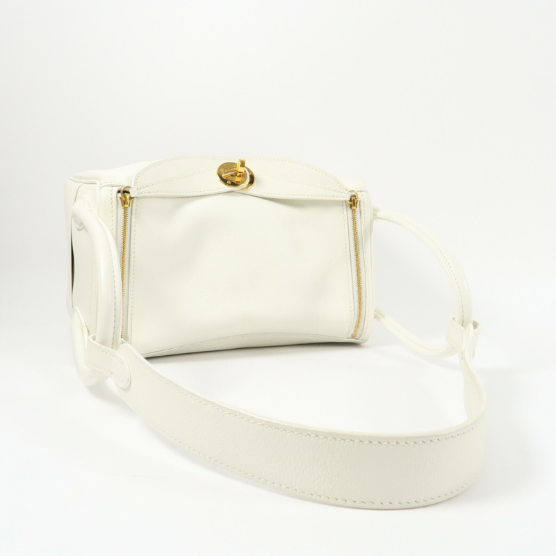 HERMES Evercolor皮革Lindy 26手挽肩背兩用袋Blanc-6