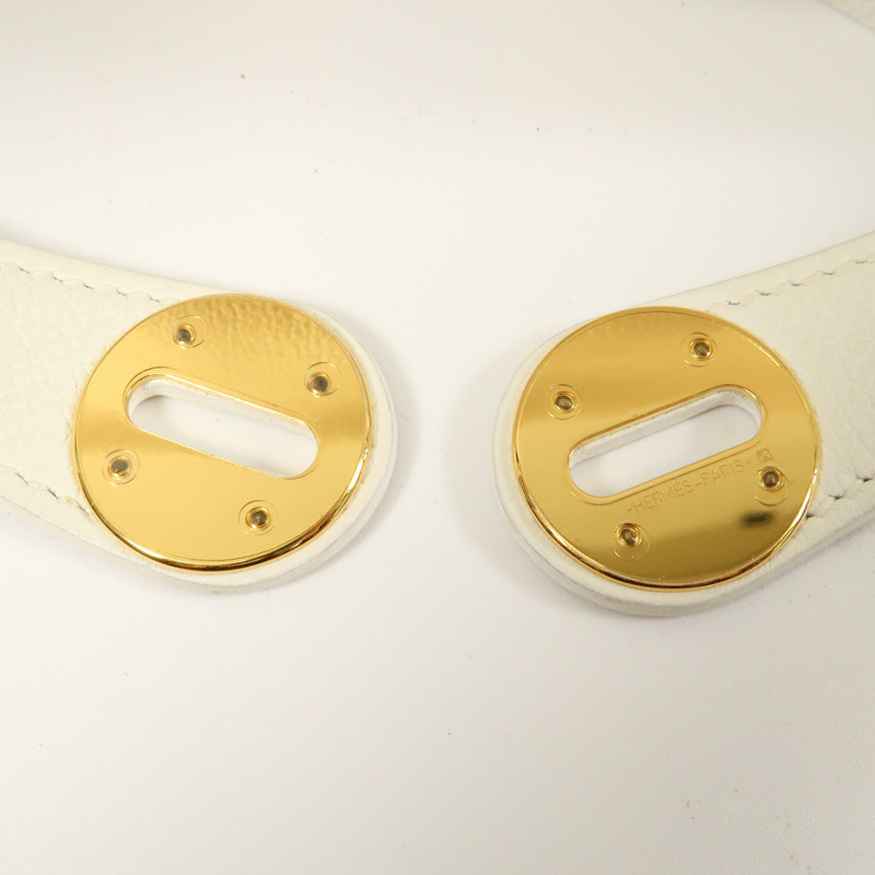 HERMES Evercolor皮革Lindy 26手挽肩背兩用袋Blanc-8