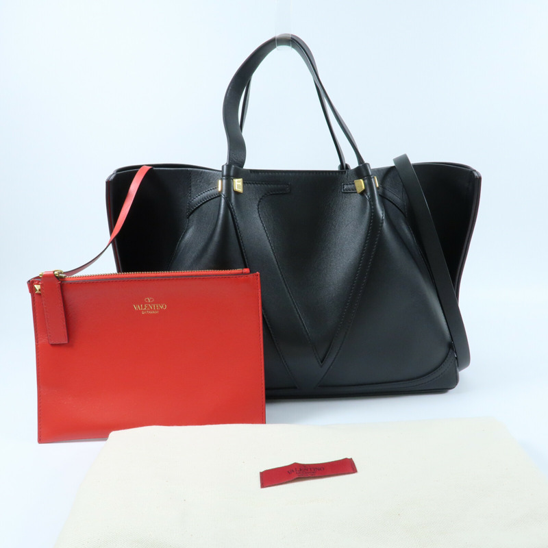 Valentino 牛皮皮革2 Way Should Bag手挽肩背兩用袋-10