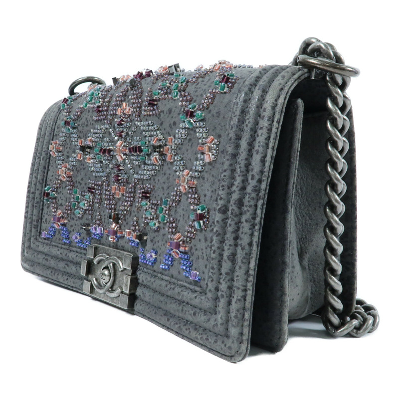 CHANEL Textured Suede Boy 25鏈帶肩背袋-2