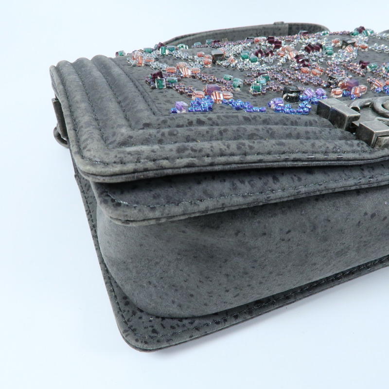 CHANEL Textured Suede Boy 25鏈帶肩背袋-16