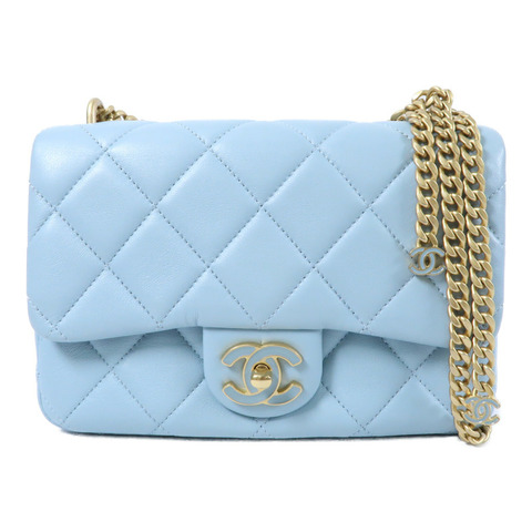 CHANEL 羊皮皮革CC Flat Bag 20鏈帶肩背袋