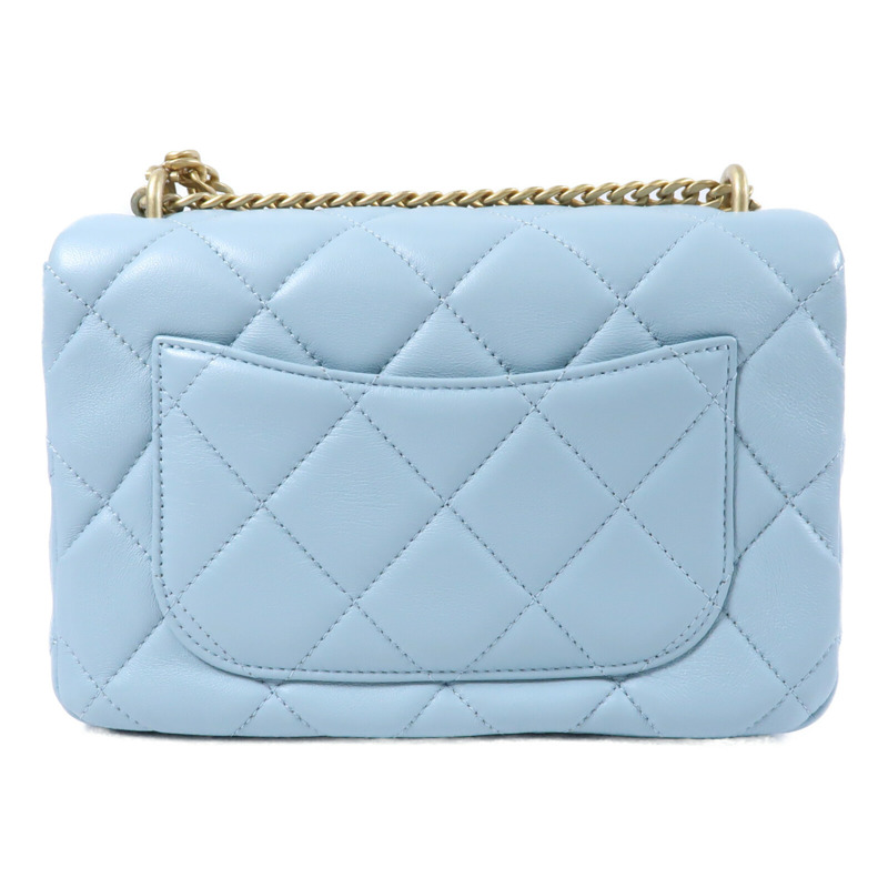 CHANEL 羊皮皮革CC Flat Bag 20鏈帶肩背袋-1