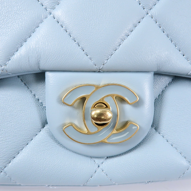 CHANEL 羊皮皮革CC Flat Bag 20鏈帶肩背袋-5