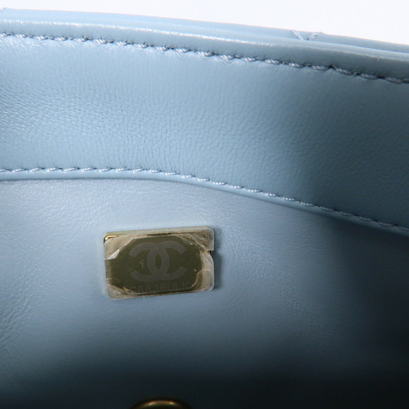 CHANEL 羊皮皮革CC Flat Bag 20鏈帶肩背袋-7