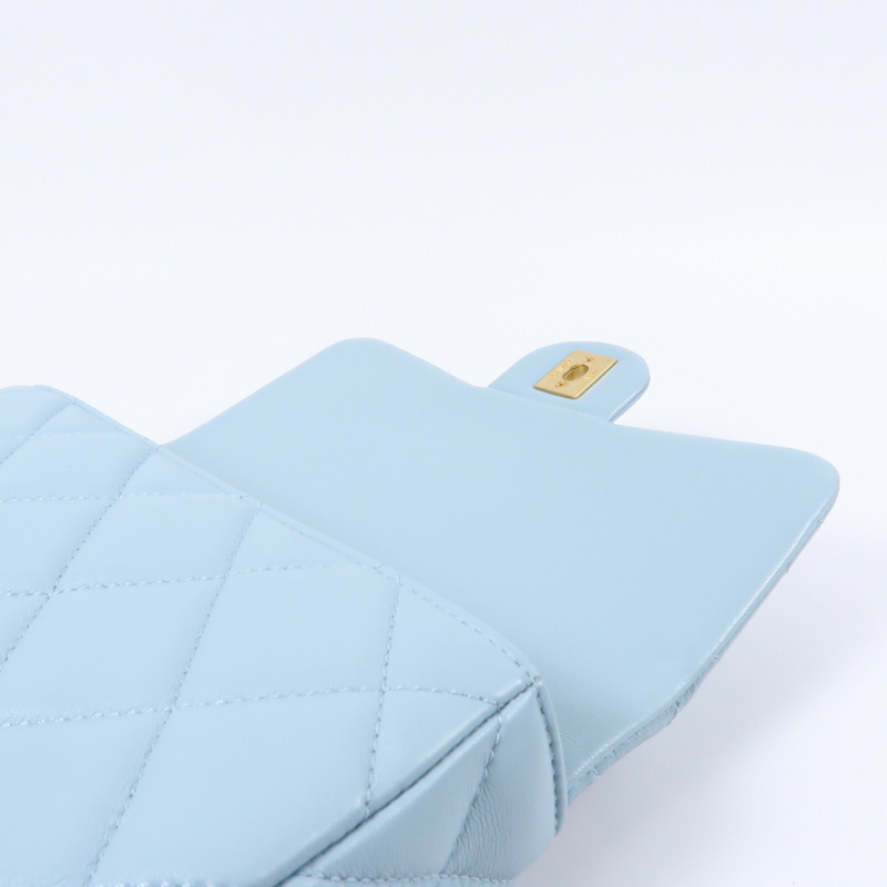 CHANEL 羊皮皮革CC Flat Bag 20鏈帶肩背袋-8