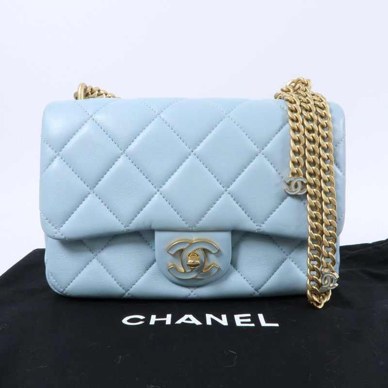 CHANEL 羊皮皮革CC Flat Bag 20鏈帶肩背袋-12