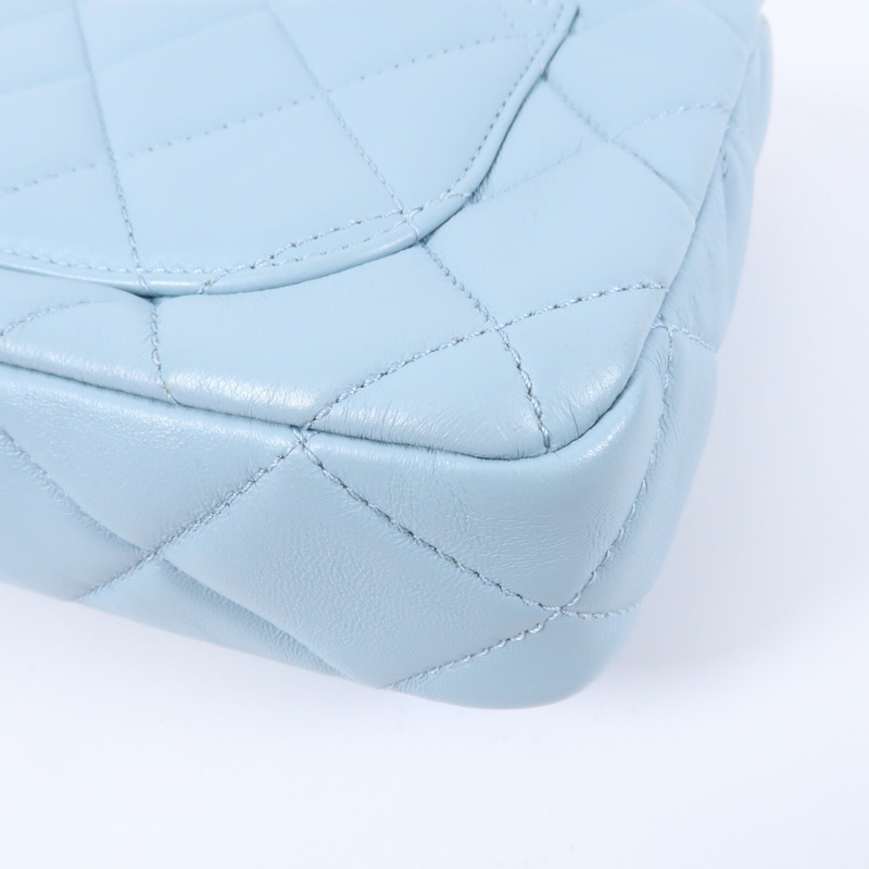 CHANEL 羊皮皮革CC Flat Bag 20鏈帶肩背袋-13