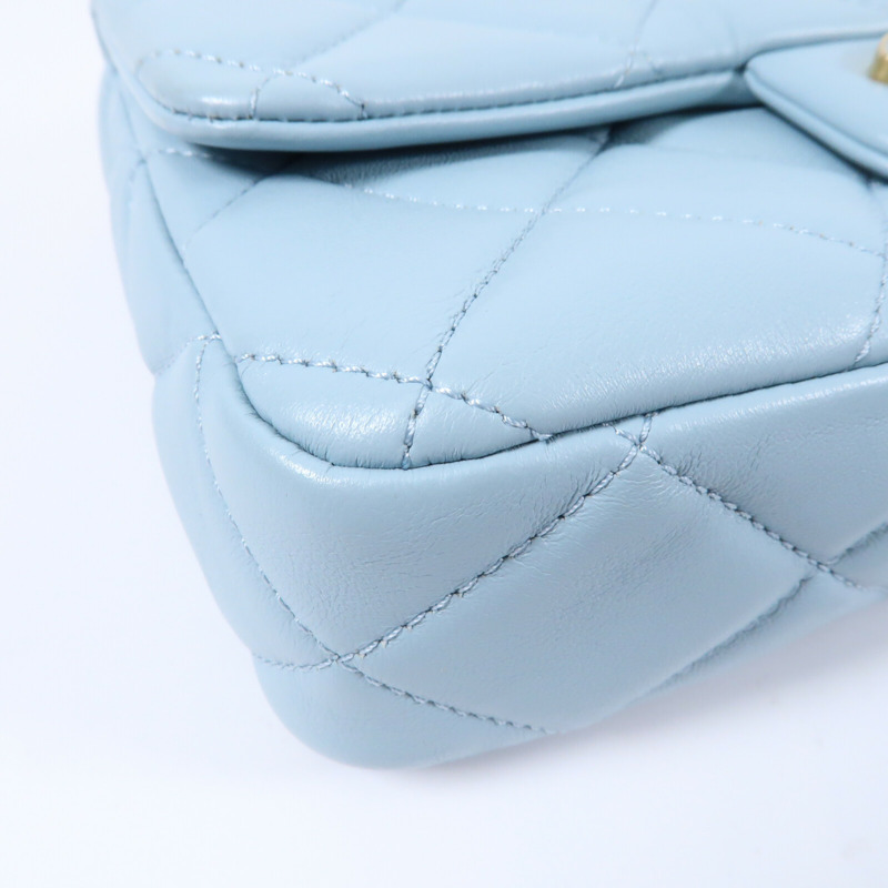 CHANEL 羊皮皮革CC Flat Bag 20鏈帶肩背袋-14