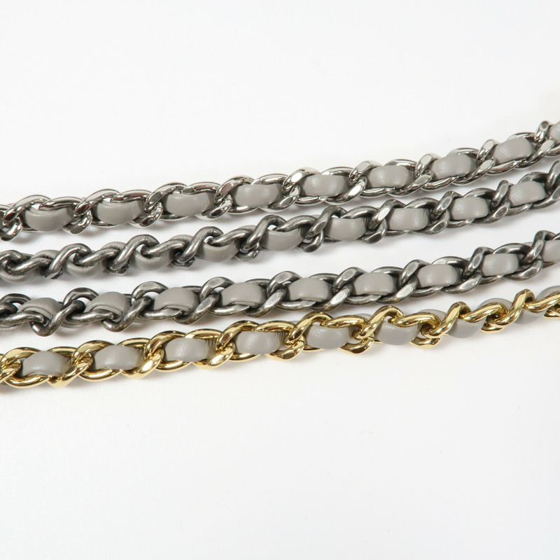 CHANEL 牛皮皮革Gabrielle Medium鏈帶肩背袋-9