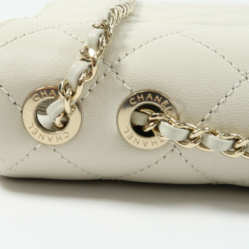 CHANEL 牛皮皮革Beauty Lock Flap Bag鏈帶肩背袋-10