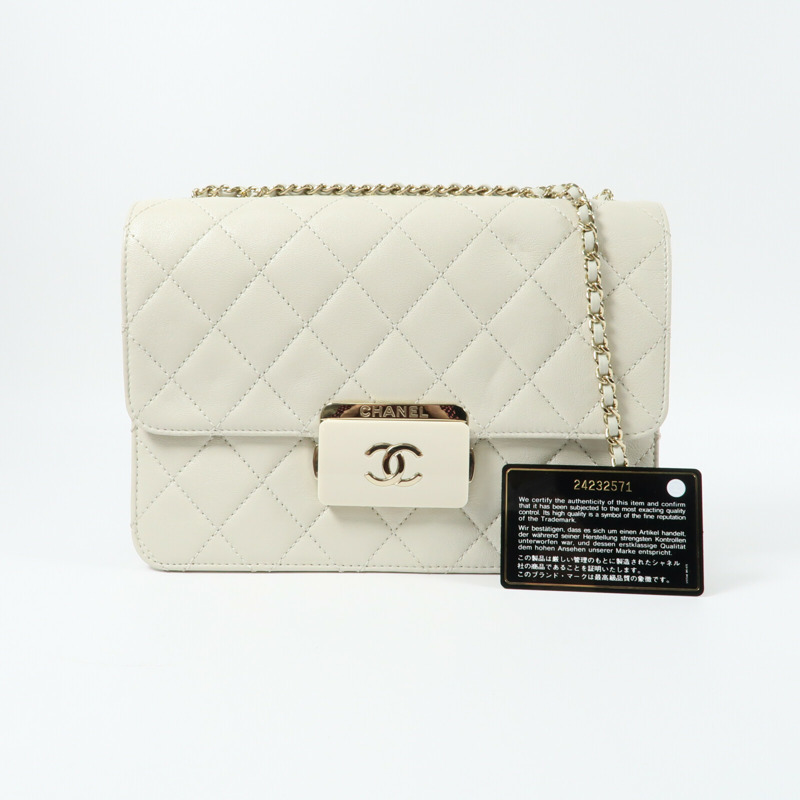 CHANEL 牛皮皮革Beauty Lock Flap Bag鏈帶肩背袋-13