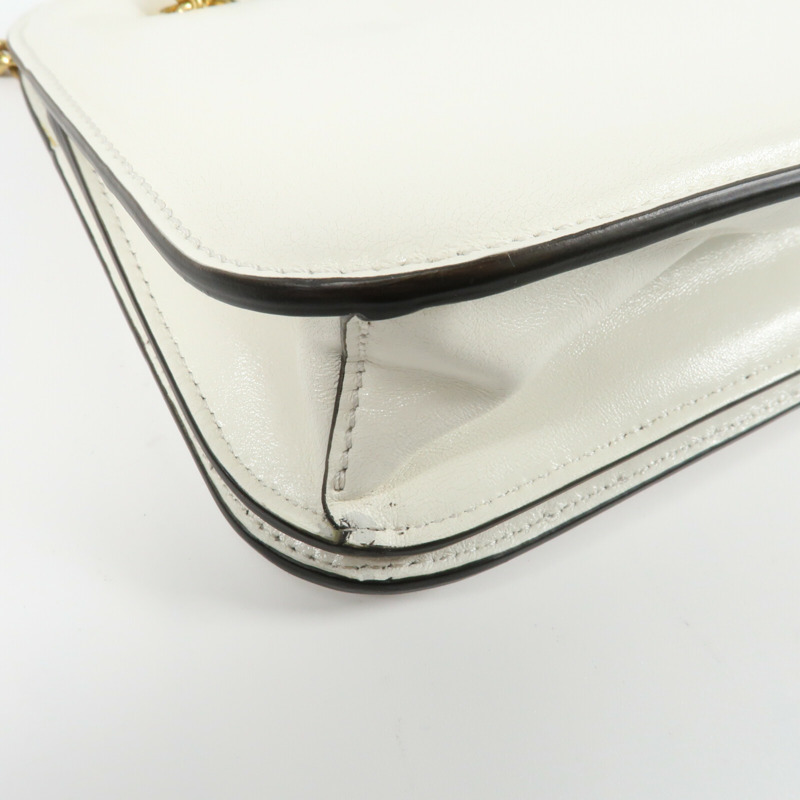FENDI 牛皮皮革Karligraphy Pocket Shoulder Bag鏈帶肩背袋-14