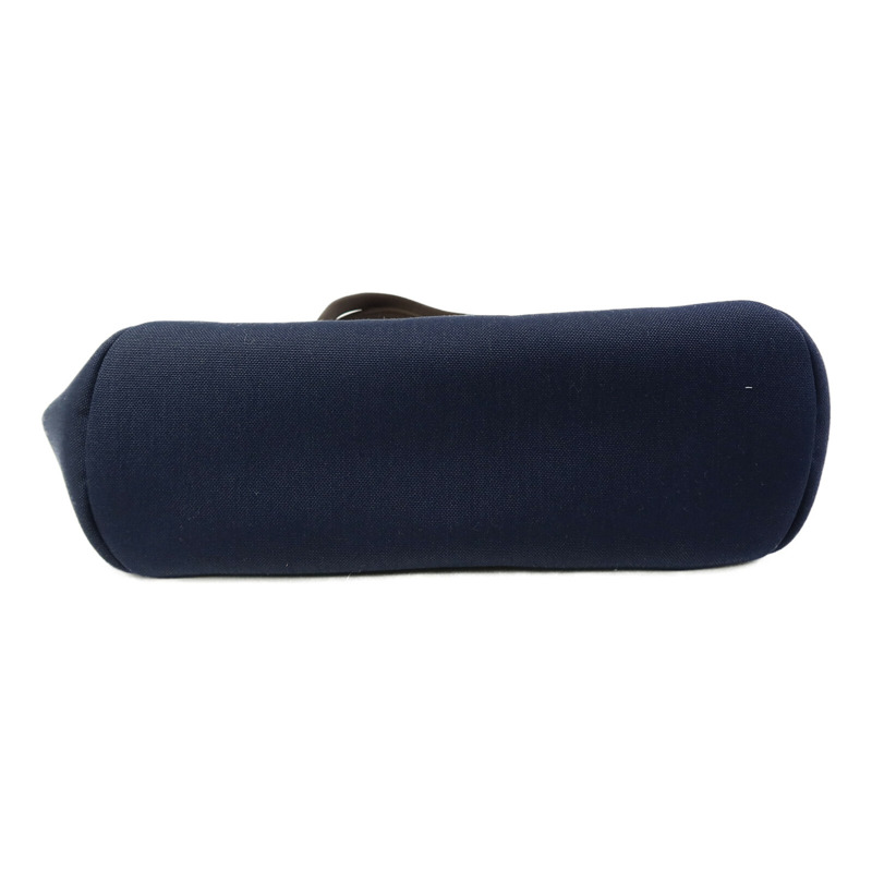 HERMES 帆布Grooming Bag銀扣手挽肩背兩用袋Blue-3