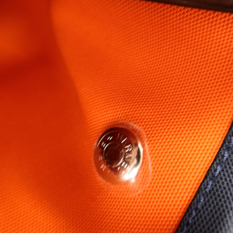 HERMES 帆布Grooming Bag銀扣手挽肩背兩用袋Blue-6