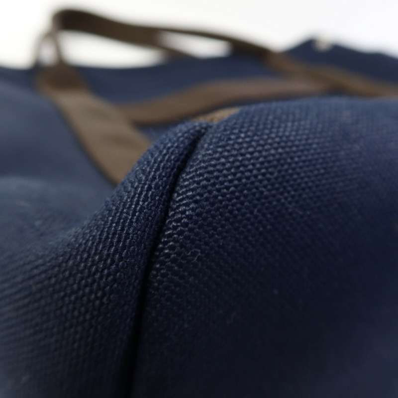 HERMES 帆布Grooming Bag銀扣手挽肩背兩用袋Blue-13