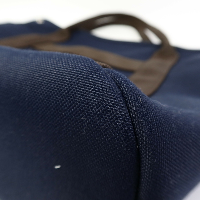 HERMES 帆布Grooming Bag銀扣手挽肩背兩用袋Blue-14