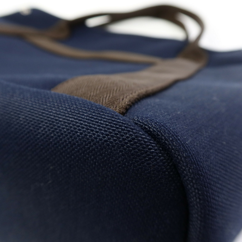 HERMES 帆布Grooming Bag銀扣手挽肩背兩用袋Blue-16