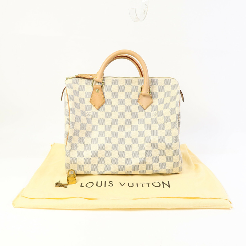 LOUIS VUITTON Damier Azur Speedy 30手挽袋-8
