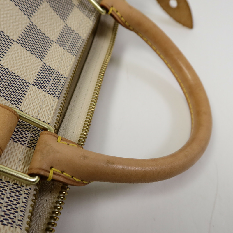 LOUIS VUITTON Damier Azur Speedy 30手挽袋-15